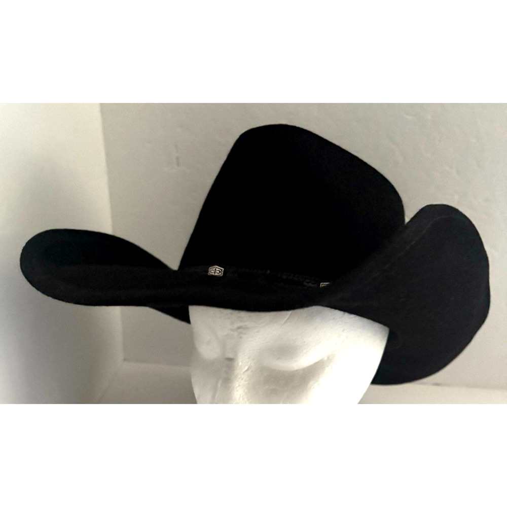 Bullhide Faux Felt Western Black Euphoria Cowboy Size. L. W/ Head Band